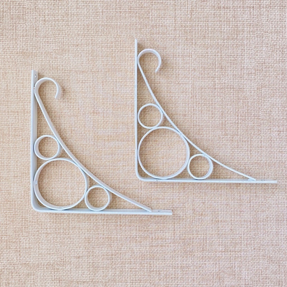 Brackets Shelf Hanging Wall White Iron